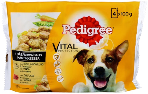Bilde: © Pedigree / Oda Pedigree Pedigree Vital Kylling og Grønnsaker 4 x 100g, 400 g
