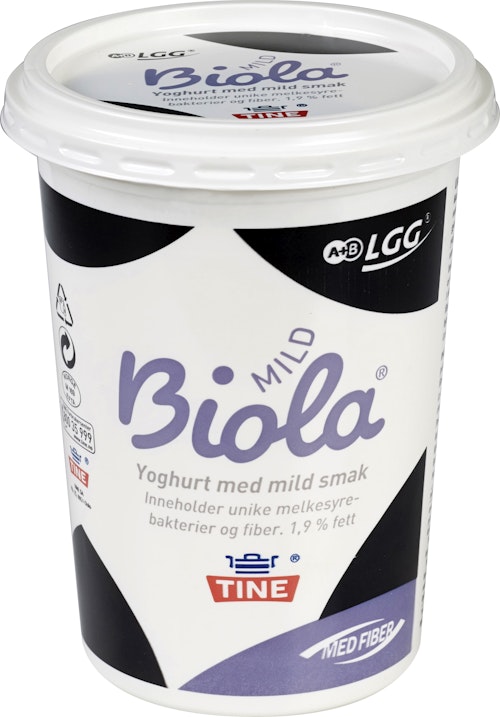 Bilde: © Tine / Kolonial.no Tine Biola Yoghurt Mild Med Fiber 500 g