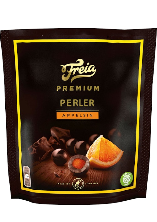 Bilde: © Freia / Kolonial.no Freia Premium Perler Appelsin 120 g