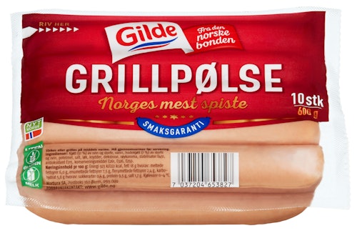 Bilde: © Gilde / Kolonial.no Gilde Grillpølse 600 g