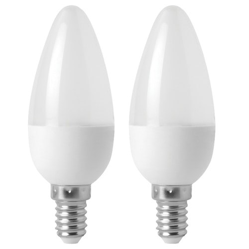 Bilde: © Clas Ohlson / Kolonial.no Clas Ohlson LED-pære E14 2w, Mignon, 136lm, 2 stk