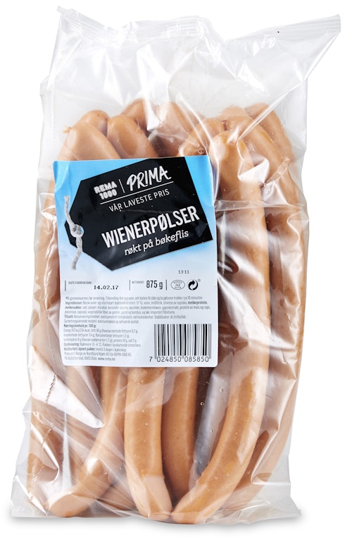Bilde: © REMA 1000 / Oda REMA 1000 Prima Wienerpølse 12 stk, 875 g