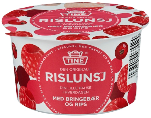 Bilde: © Tine / Kolonial.no Tine Rislunsj Med Bringebær & Rips Piano, 150 g