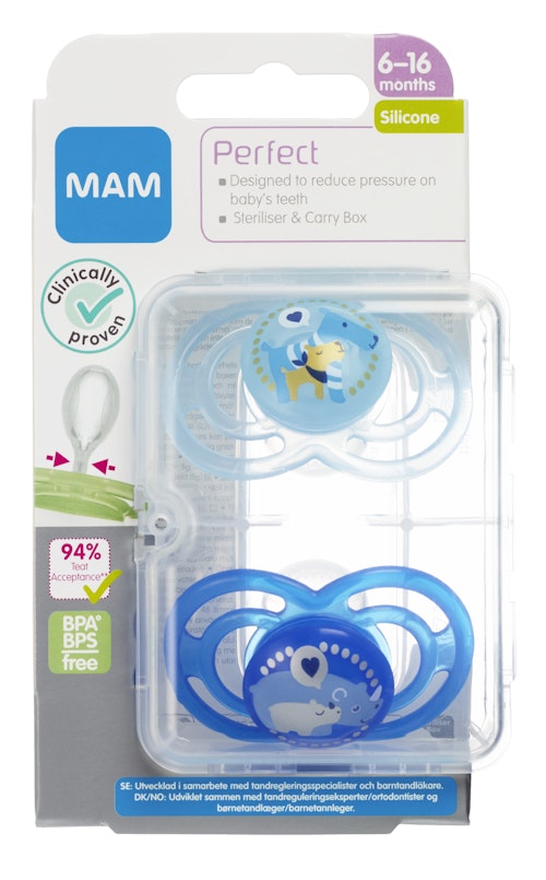 Bilde: © MAM / Oda MAM Smokk Mam Perfect 6-16 mnd Silikon, assorterte farger