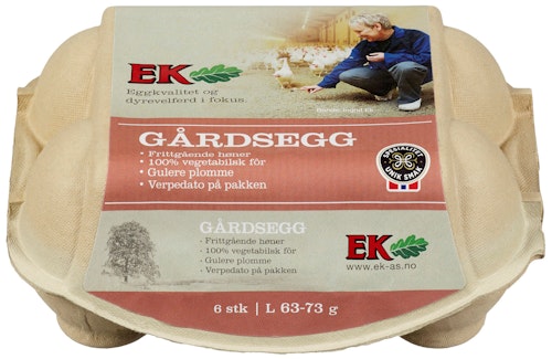 Bilde: © Ek Gårdskjøkken / Oda Ek Gårdskjøkken Store Egg Fra Frittgående Høner Str L, 6 stk