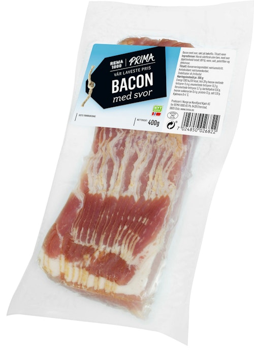 Bilde: © Prima Lavpris / Oda Prima Lavpris Bacon Med Svor Oppskåret