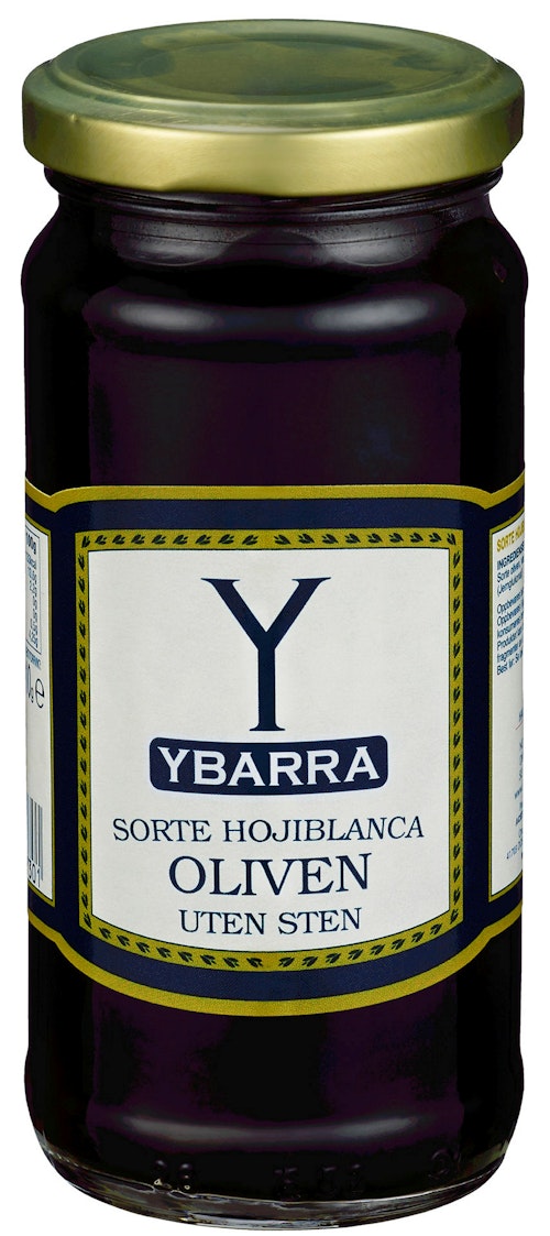 Bilde: © Ybarra / Kolonial.no Ybarra Sorte Oliven Uten Sten 230 g