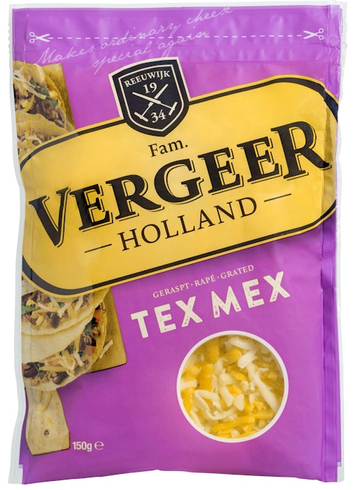 Bilde: © Vergeer / Kolonial.no Vergeer Ost Revet Tex Mex, 150 g