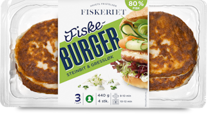Fiskeriet Burger m/Steinbit & Gressløk 80%