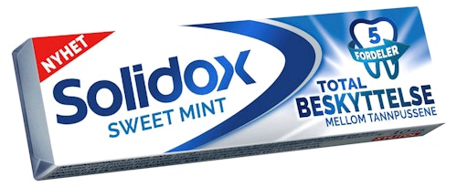 Bilde: © Solidox / Kolonial.no Solidox Tyggis Sweet Mint 10 stk, 14 g