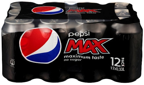 Bilde: © PepsiCo / Kolonial.no PepsiCo Pepsi Max 12 x 0,33l, 3,96 l