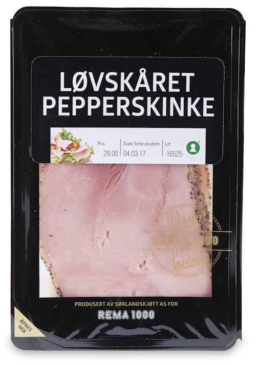 Bilde: © REMA 1000 / Kolonial.no REMA 1000 Løvskåret Pepperskinke 100 g