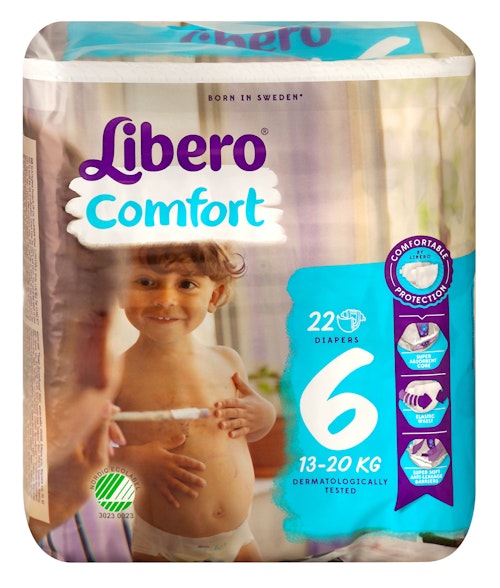 Bilde: © Libero / Kolonial.no Libero Comfort Str 6 13-20 kg, 22 stk
