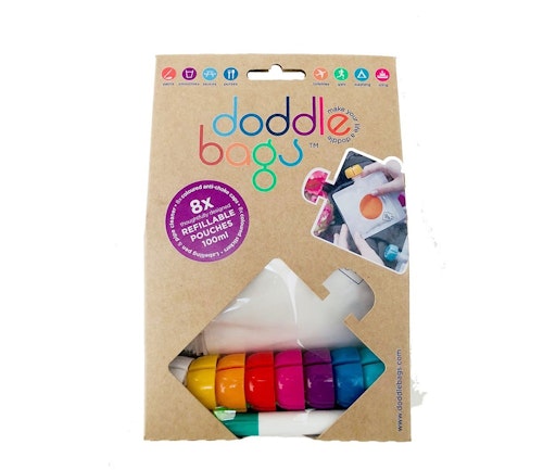 Bilde: © Cepelo / Oda Cepelo Doddlebags 8 poser, 8 korker, 8 klistermerker og 1 penn