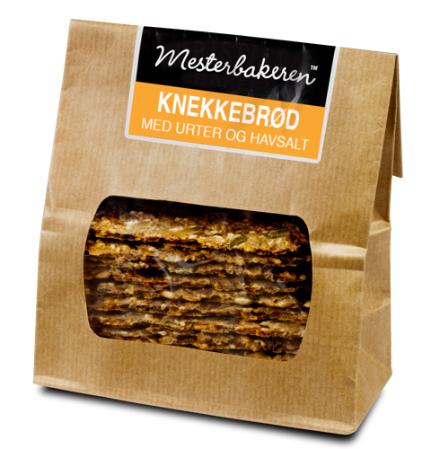 Bilde: © Mesterbakeren / Kolonial.no Mesterbakeren Knekkebrød Urter & havsalt 12 stk