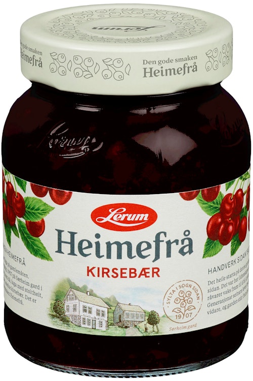 Bilde: © Lerum / Kolonial.no Lerum Kirsebærsyltetøy Heimefrå 360 g