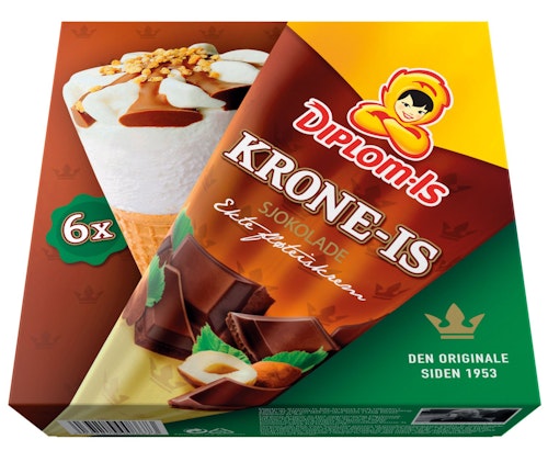 Bilde: © Diplom-Is / Kolonial.no Diplom-Is Krone-Is Sjokolade 6 stk