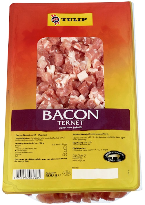 Bilde: © Tulip / Kolonial.no Tulip Bacon Ternet Fryst, 500 g