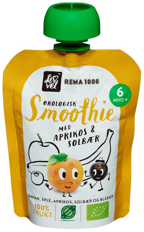 Bilde: © Lev Vel / Oda Lev Vel Smoothie med Aprikos & Solbær Fra 6 mnd, Økologisk
