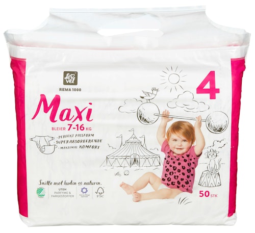 Bilde: © REMA 1000 / Oda REMA 1000 Lev Vel Bleier Maxi Str. 4 7-16 kg, 50 stk