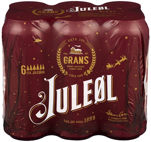 Bilde: © Grans Bryggeri / Kolonial.no Grans Bryggeri Grans Juleøl 6 x 0,5l, 3 l