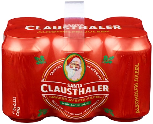 Bilde: © Clausthaler / Kolonial.no Clausthaler Santa Clausthaler 0,33 x 6stk, 1,98 l