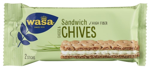 Bilde: © Wasa / Kolonial.no Wasa Sandwich Cream Cheese & Gressløk 37 g