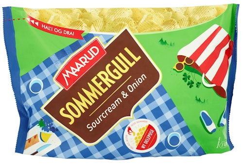 Bilde: © Maarud / Kolonial.no Maarud Sommergull Partypose Sourcream & Onion 275 g