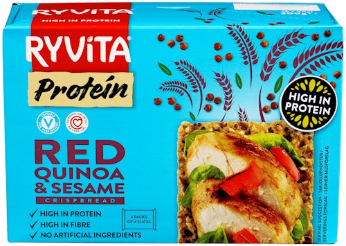 Bilde: © Ryvita / Kolonial.no Ryvita Ryvita Protein Red Quinoa & Sesam Knekkebrød, 200 g