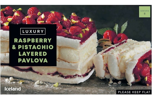 Bilde: © Iceland / Kolonial.no Iceland Bringebær og Pistasj Pavlova 574 g