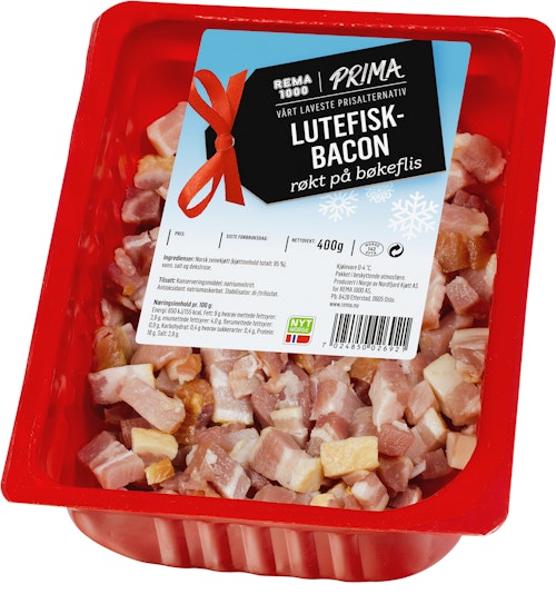 Bilde: © Prima / Kolonial.no Prima Prima Lutefiskbacon 400 g
