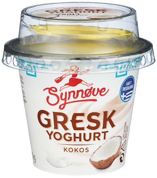 Bilde: © Synnøve / Kolonial.no Synnøve Synnøve Gresk Yoghurt Kokos uten Tilsatt Sukker, 100 g