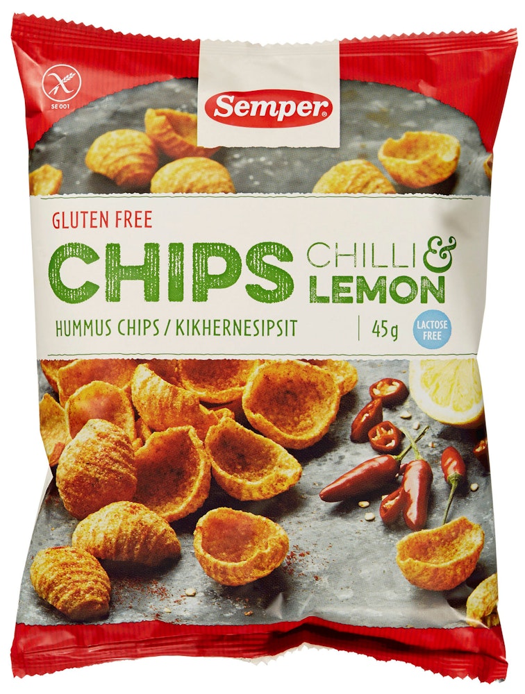 Semper Kikerterchips Chilli & Lemon Glutenfri