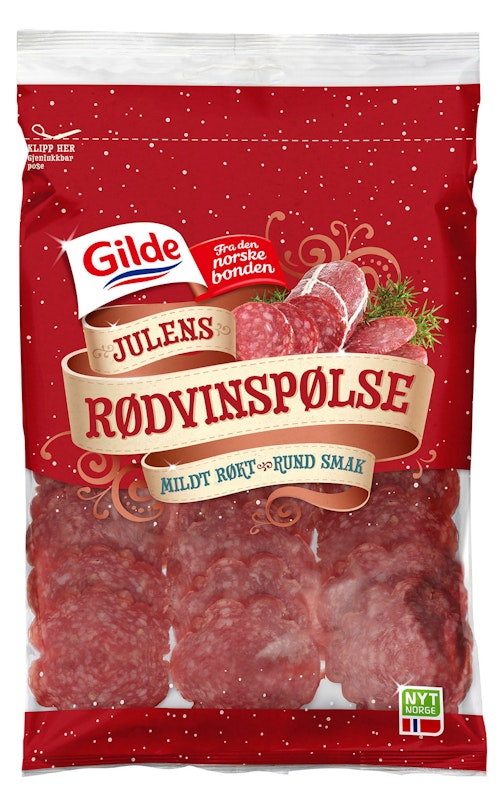 Bilde: © Gilde / Kolonial.no Gilde Rødvinspølse 120 g