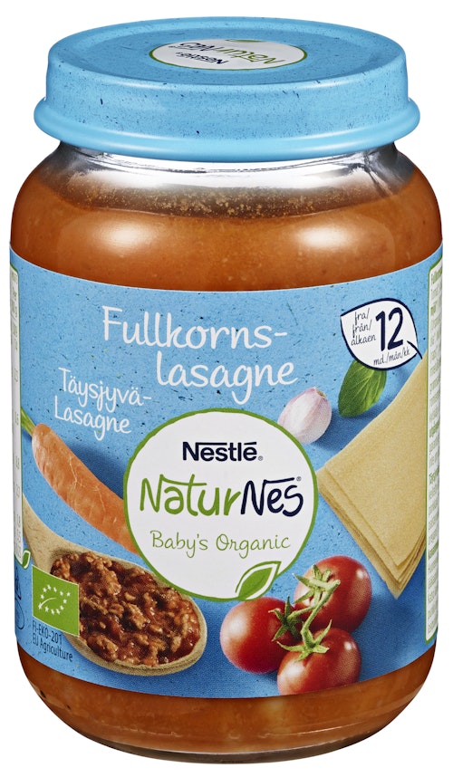 Bilde: © Nestlé / Kolonial.no Nestlé NaturNes Lasagne Fullkorn Fra 12 mnd, 190 g