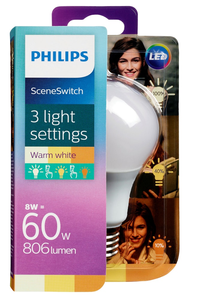 Philips Lyspære Led Sceneswitch 60w Normal, 806 lumen