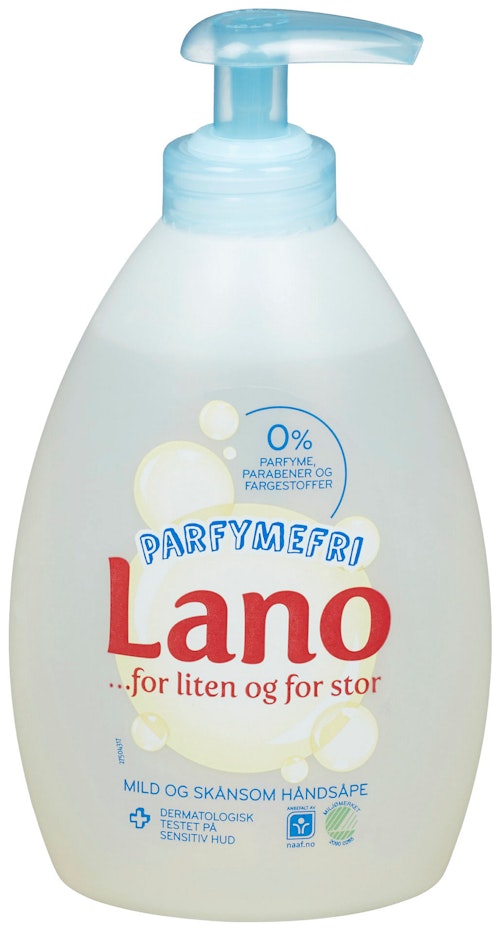 Bilde: © Lano / Oda Lano Parfymefri Håndsåpe Pumpeflaske Flytende