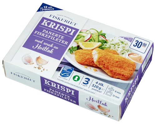 Bilde: © Fiskeriet / Oda Fiskeriet Panert Fiskefilet Med Hvitløk 320 g