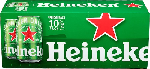 Bilde: © Heineken / Kolonial.no Heineken Heineken Fridgepack 0,33l x 10 stk, 3,3 l