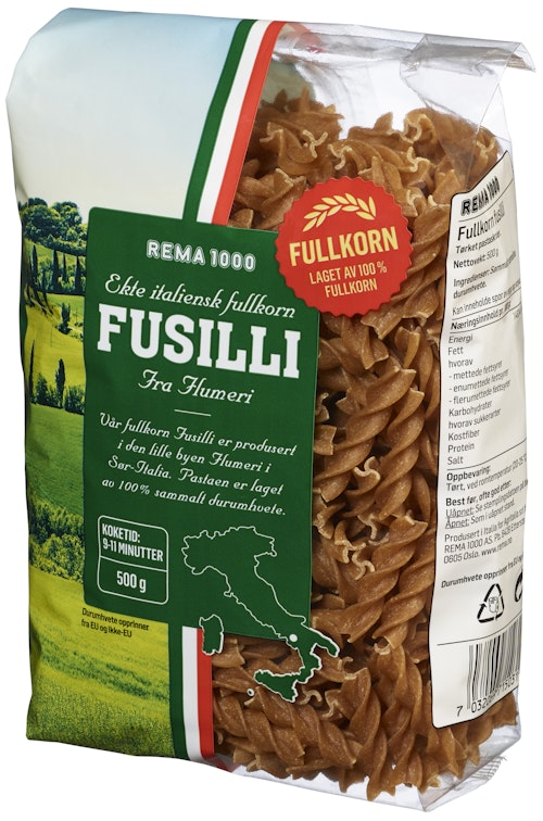 Bilde: © REMA 1000 / Oda REMA 1000 Fullkorn Fusilli