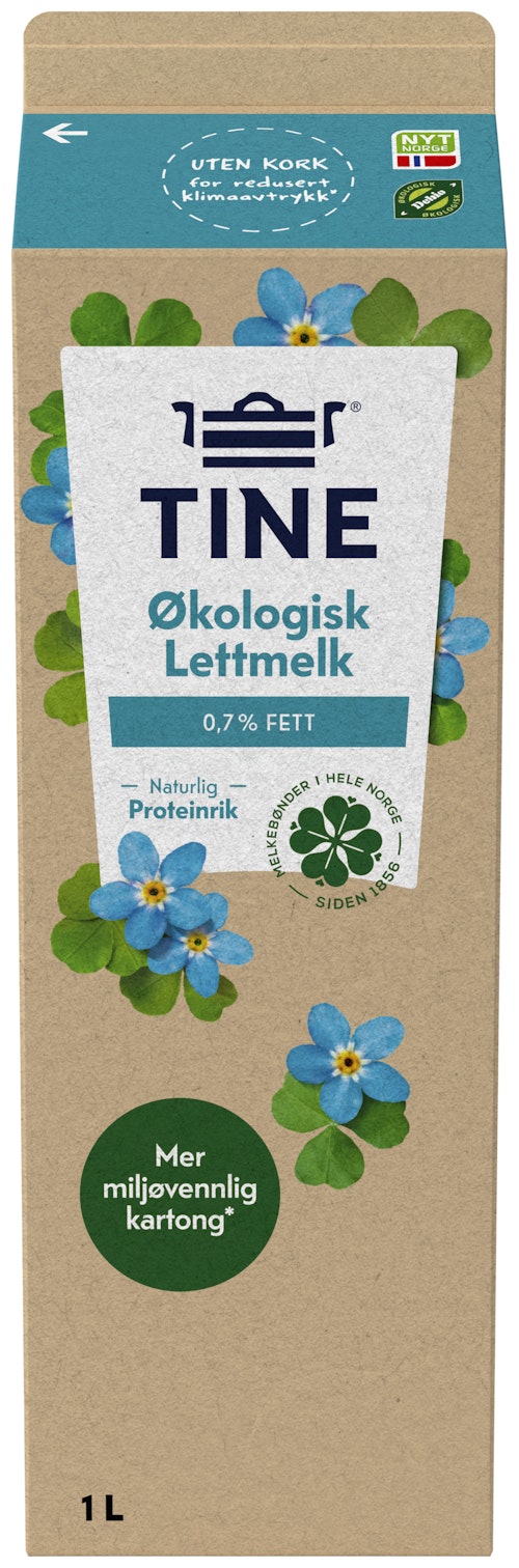 Bilde: © Tine / Kolonial.no Tine TineMelk Lett 0,7%, Økologisk, 1 l