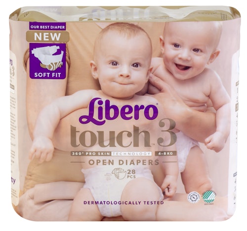 Bilde: © Libero / Kolonial.no Libero Libero Touch Tapebleie, Str.3 4-8kg, 28 stk