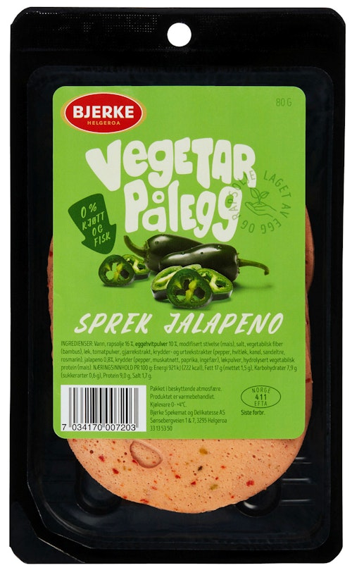 Bilde: © Bjerke Spekemat / Oda Bjerke Spekemat Vegetarpålegg Jalapeno