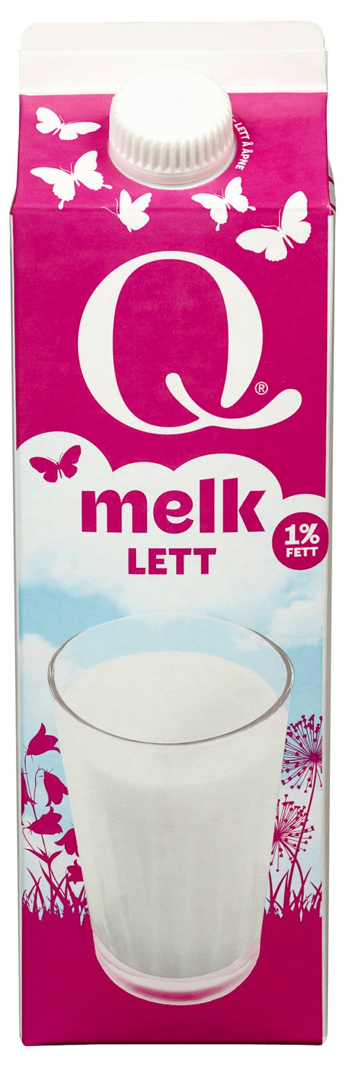 Bilde: © Q-meieriene / Kolonial.no Q-meieriene Q Melk Lett 1%, 1 l