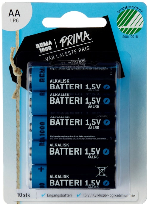 Bilde: © Prima / Oda Prima Batterier AA