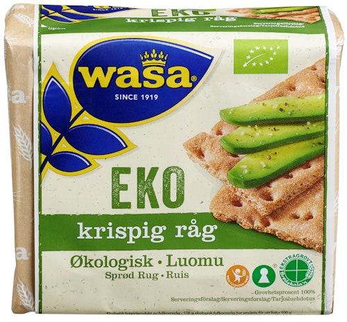 Bilde: © Wasa / Kolonial.no Wasa Eko Krispig Råg Økologisk, 180 g