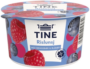 Bilde: © Tine / Oda Tine Rislunsj med Bringebær & Blåbær Piano, 150 g