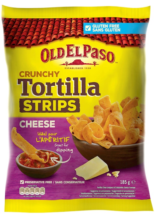 Bilde: © Old El Paso / Kolonial.no Old El Paso Tortilla Strips Cheese 185 g