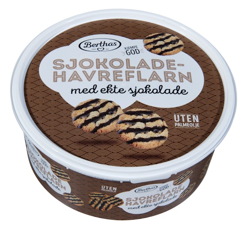 Bilde: © Berthas / Kolonial.no Berthas Sjokoladehavreflarn 300 g