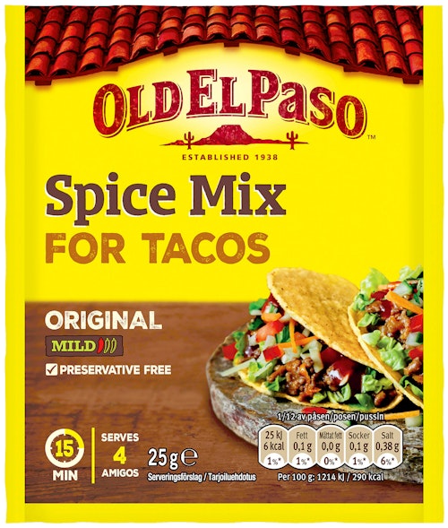 Bilde: © Old El Paso / Kolonial.no Old El Paso Taco Spice Mix 25 g